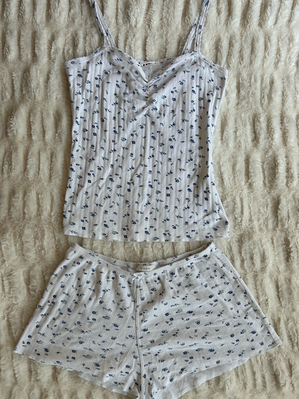 Doen Kami Tank & Stella Shorts in Blue Sweetpea